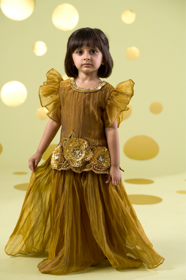 YELLOW GOTA SHARARA SET