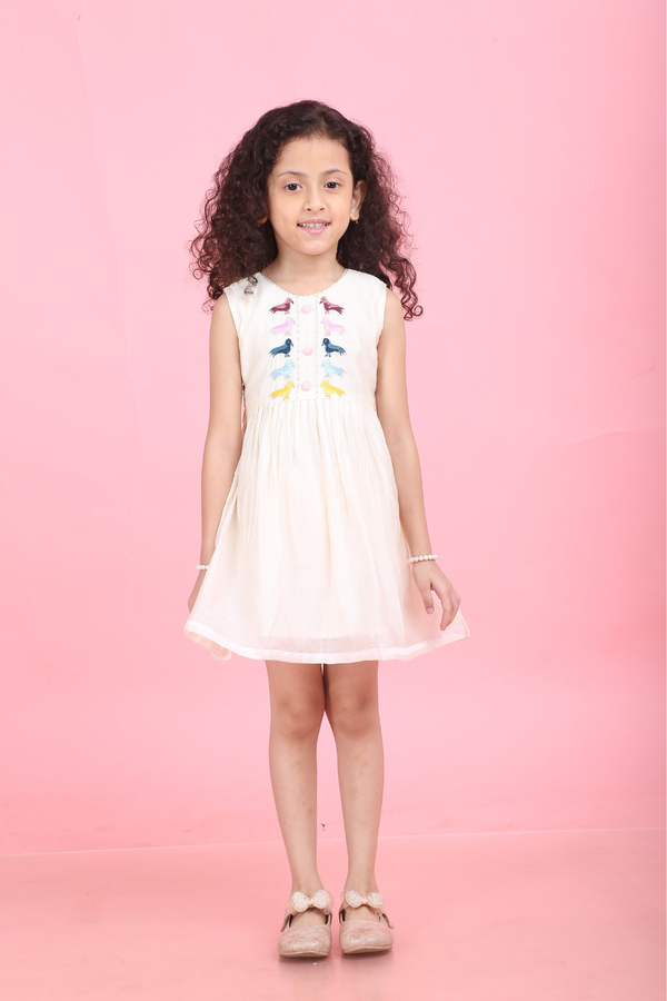 WHITE BIRDS DRESS