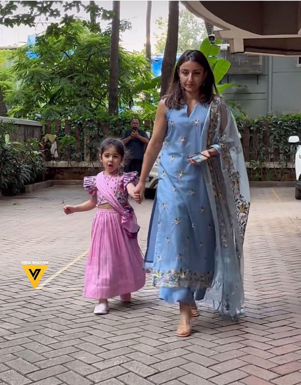 INAAYA LAVENDER KALAMKARI LEHENGA SET